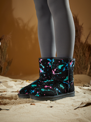 Smaibulun Ugg | Valerie Graffiti Patterned Shearling Boots - Black