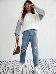 ESTATIA KNIT SWEATER - WHITE