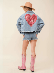 Flordy Heart Cowgirl Denim Jacket