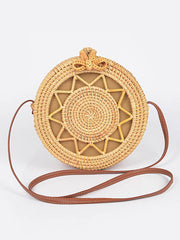 Sunburst-Round Rattan Bag