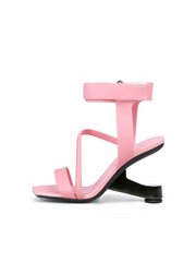 JADY ROSE | GESSI ANKLE STRAP LEATHER HEELED SANDAL - PINK