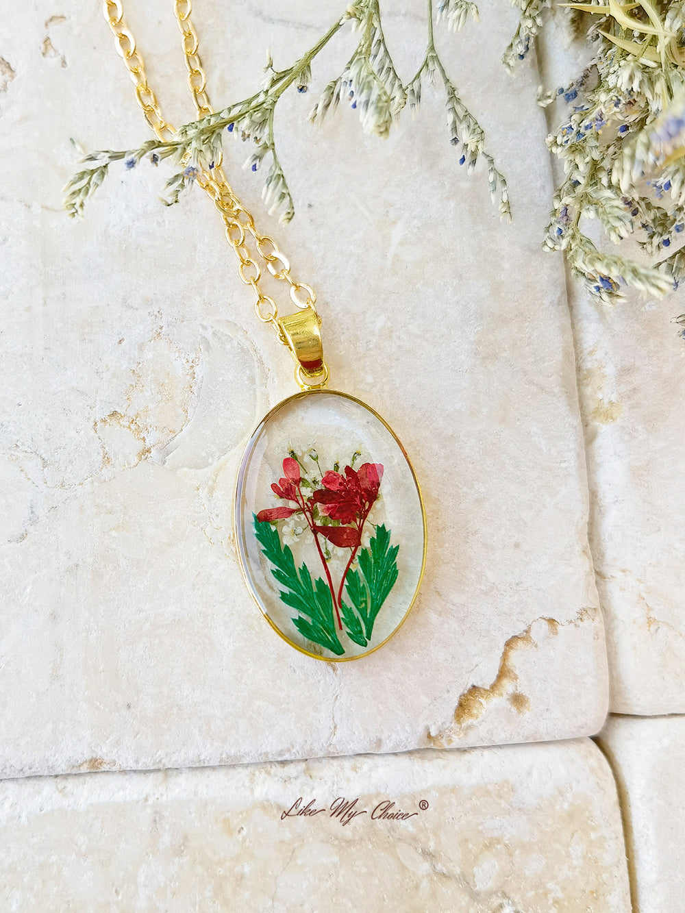 Handmade Bouquet Personalized Pendant Necklace