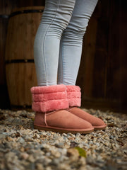 SMAIBULUN Ugg | Adelene Sherpa Woolen Boots - Pink