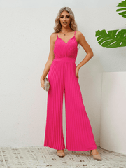 Felicia Plisse Relaxed Jumpsuit - Fuchsia