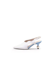 JadyRose | Pearl Heel Cut-Out Leather Cream Slingback