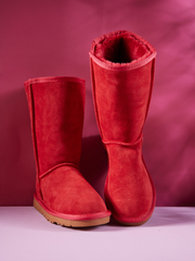 SMAIBULUN Ugg | CLASSIC SUEDE MID-LENGTH BOOTS - RED