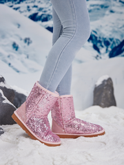 Smaibulun Ugg | Dallas Glam Sequin Shearling Boots - Baby Pink