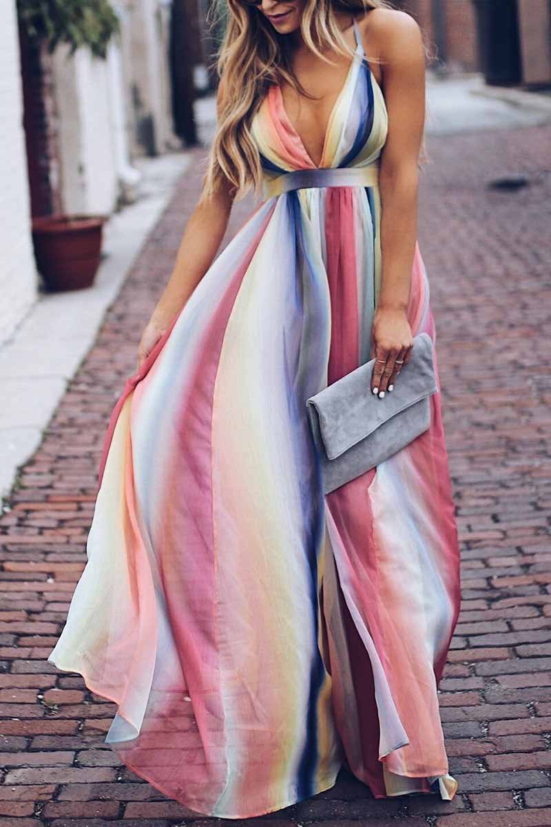 Chicindress Sling Bohemian Print Maxi Dress