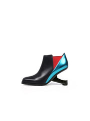 JadyRose | Blue Red Contrast Elevator Heel Ankle Boot