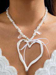 Beaded Heart Shape Dainty Necklace Necklaces Accessories