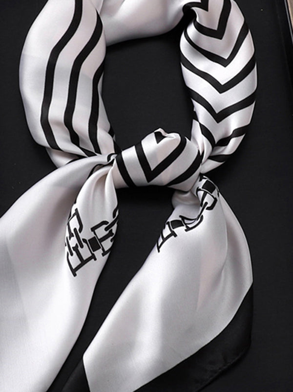 Printed Striped Scarf