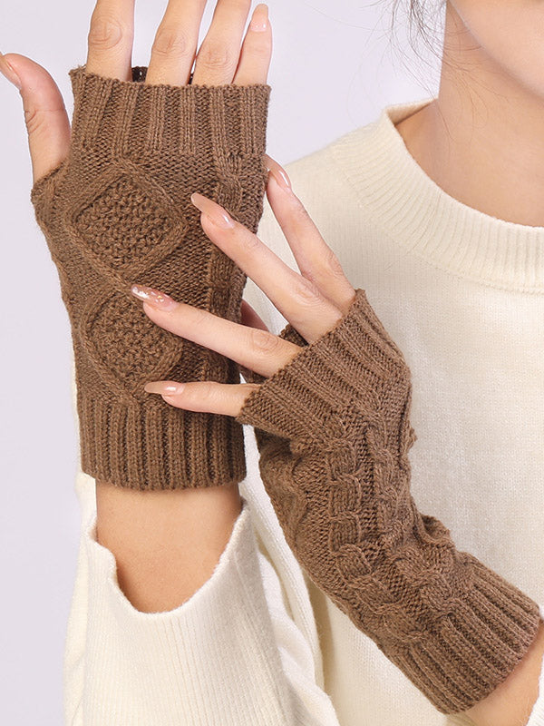 Simple 9 Colors Jacquard Knitting Gloves