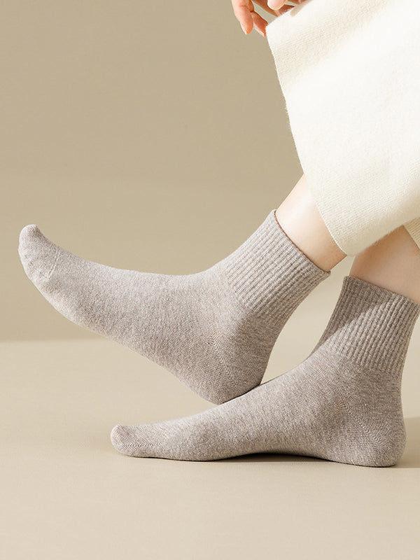 Pleated Solid Color Socks