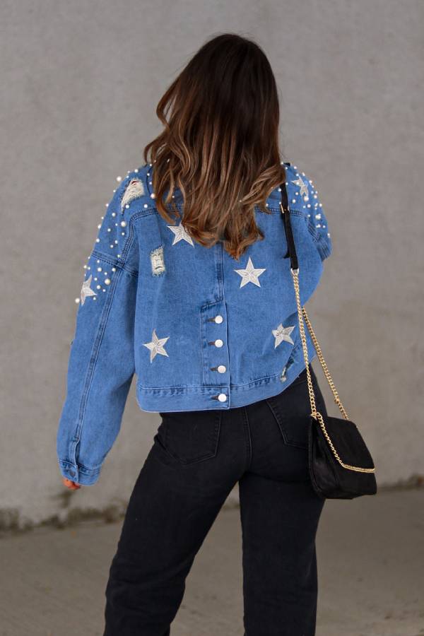 Bead Detail Denim Jacket