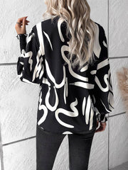 Temperament Casual Printed Lantern Sleeve Shirt