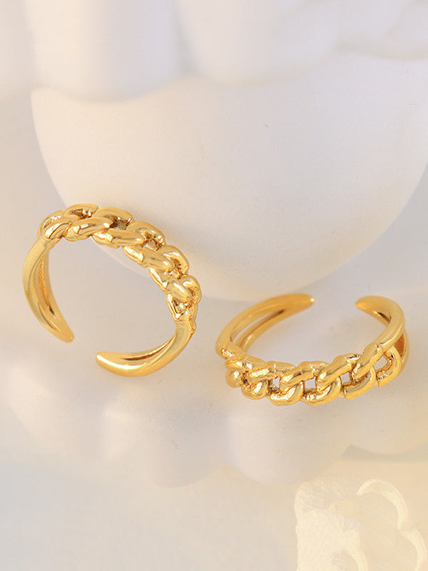 Chains Hollow Solid Color Rings Accessories