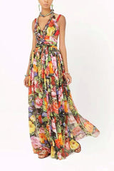 Bridget Printed Halterneck Maxi Dress