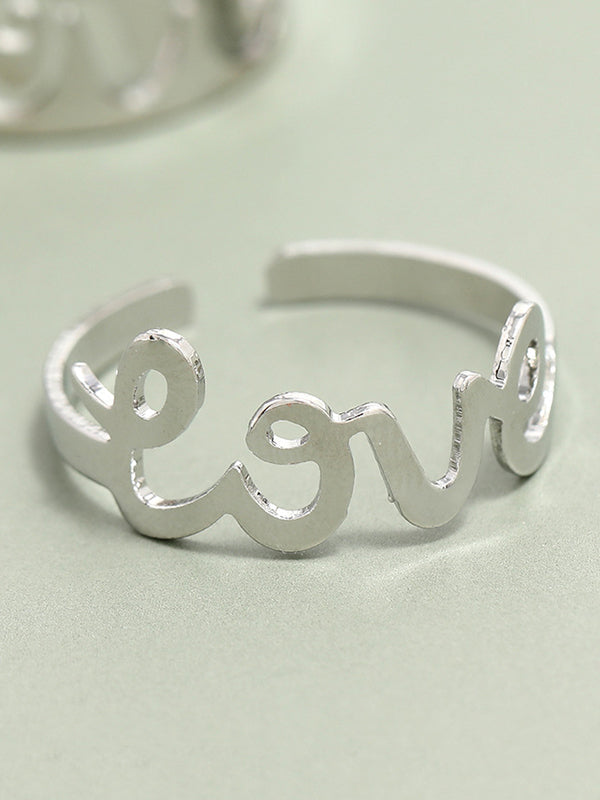 Punk Letter Shape Rings Accessories