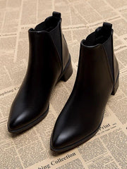 Elasticity Pointed-Toe Solid Color Split-Joint Boots Chelsea Boots