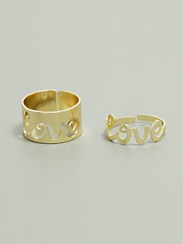 Punk Letter Shape Rings Accessories