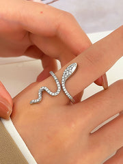 Rhinestone Snake Shape Solid Color Rings Accessories