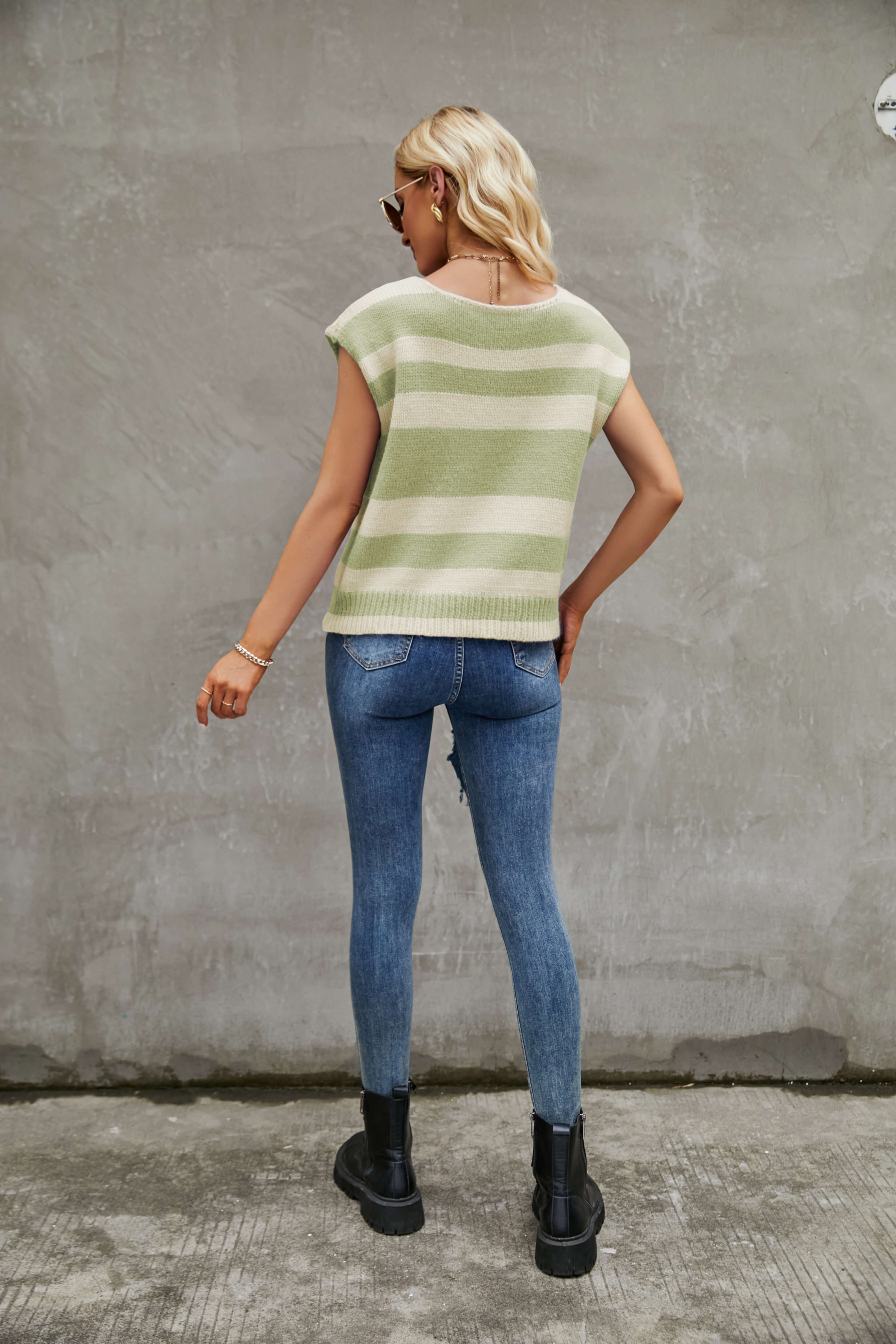 Diego Knit Striped Sleeveless Top