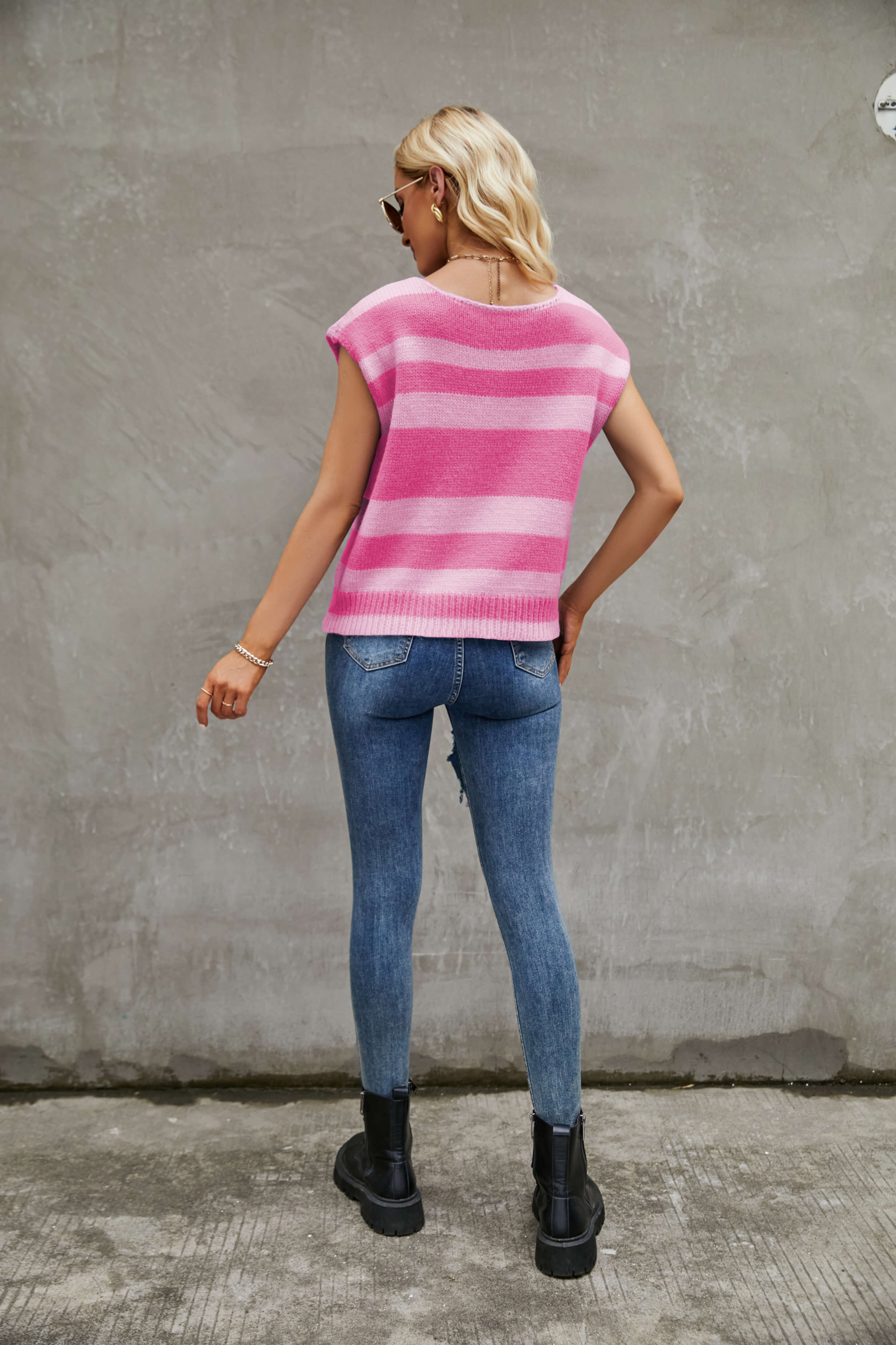 Diego Knit Striped Sleeveless Top