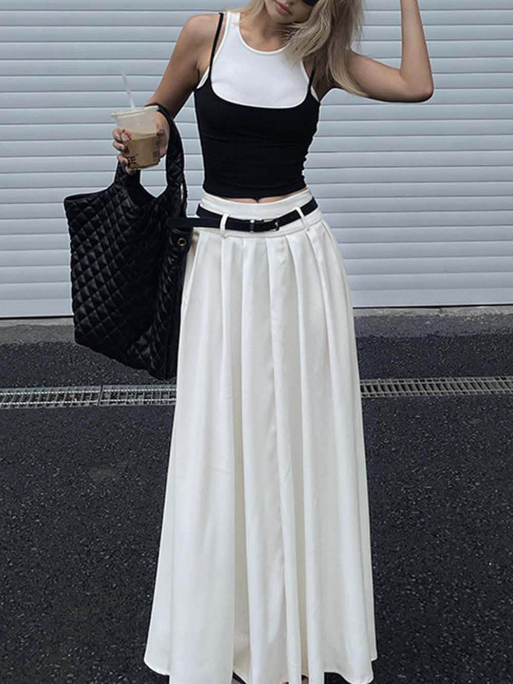 Modern Pleated Pleated Skirt