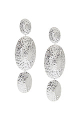 Oval Metallic Drop Earrings