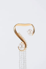 Faux Pearl Tassel Drop Ear Clip