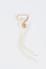 Faux Pearl Tassel Drop Ear Clip