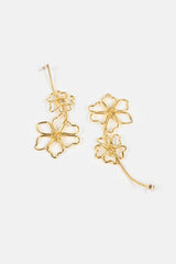 Floral Metal Long Earrings