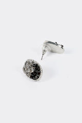 Black Oval Diamond Stud Earrings