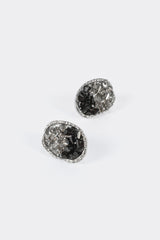 Black Oval Diamond Stud Earrings