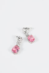 Faux Diamond Heart Earrings