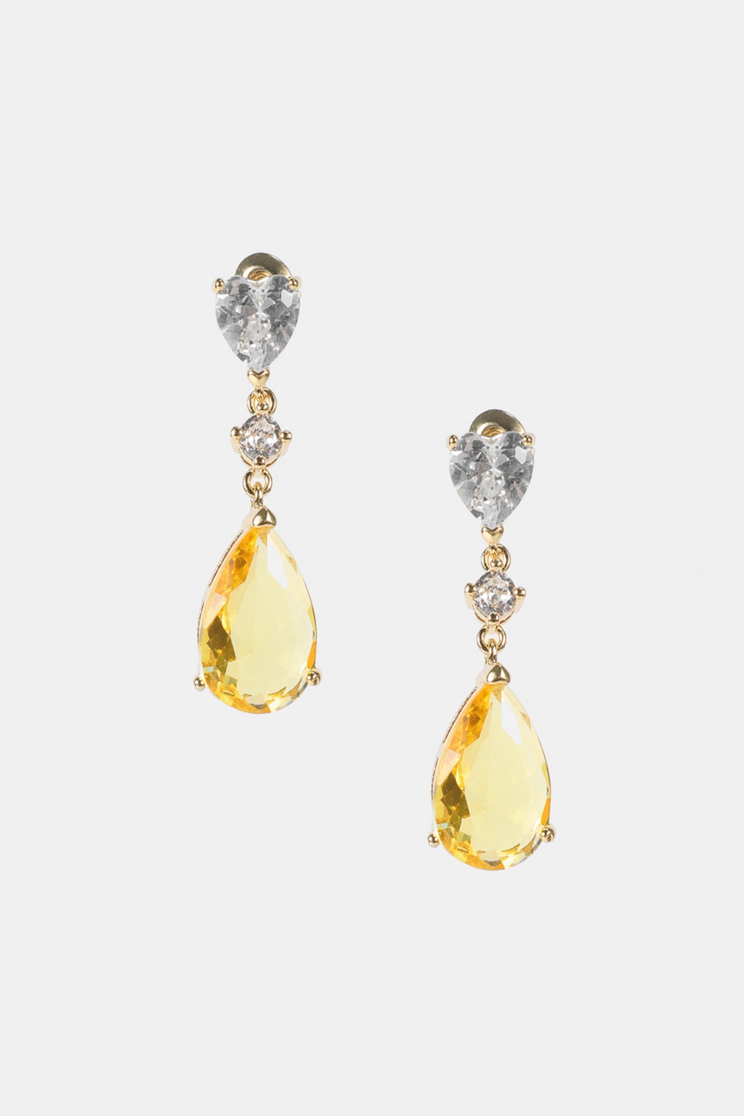 Faux Diamond Heart Earrings