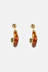 Faux Amber Metal Earrings