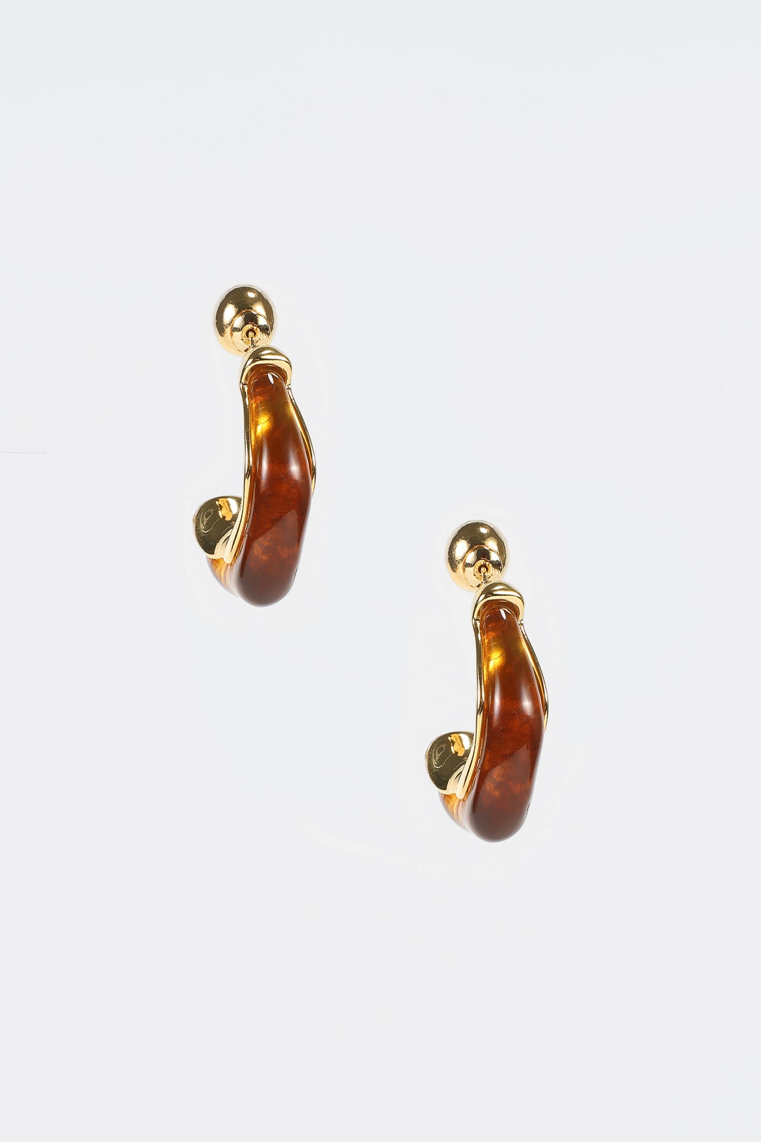 Faux Amber Metal Earrings