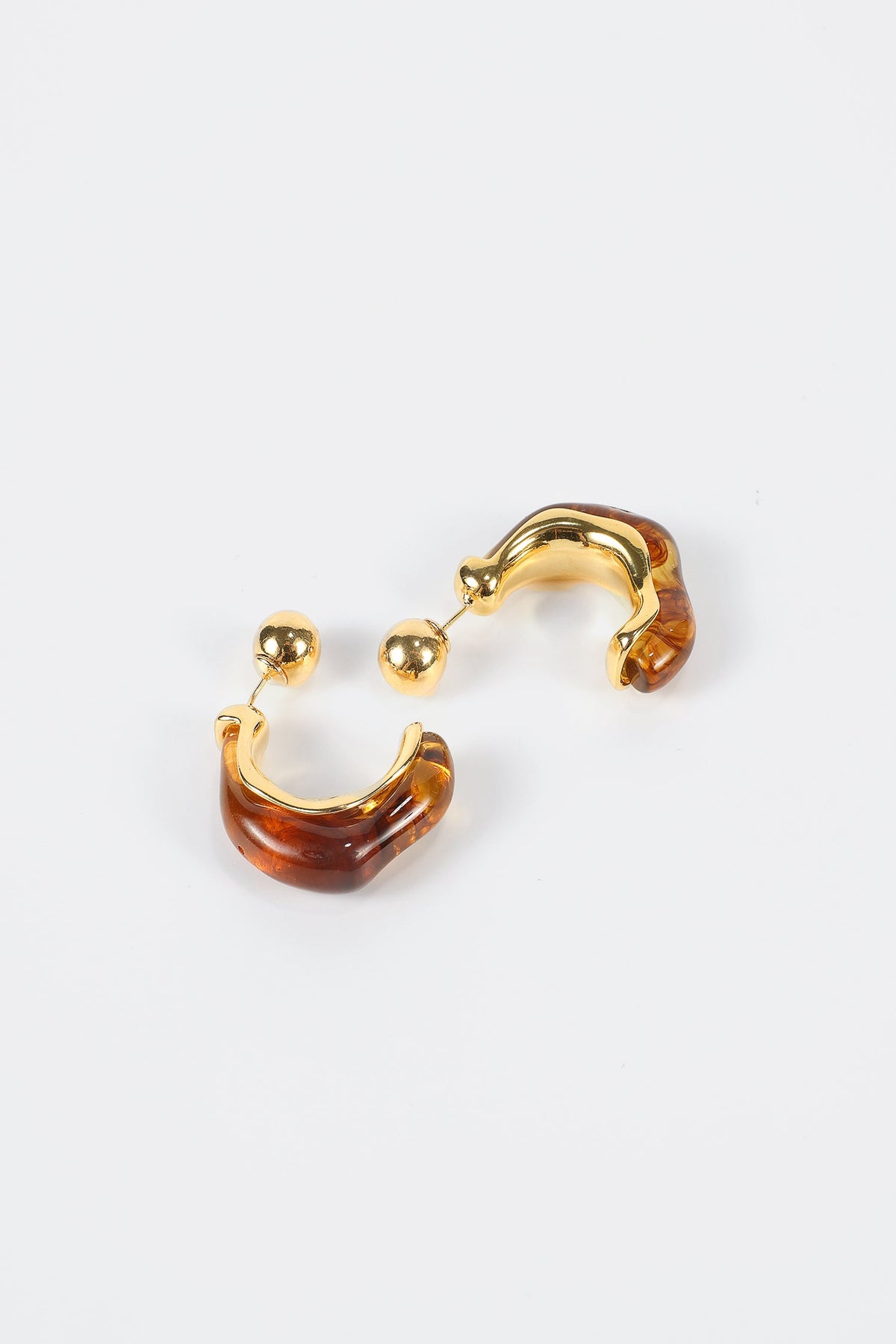 Faux Amber Metal Earrings