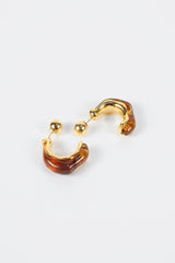 Faux Amber Metal Earrings