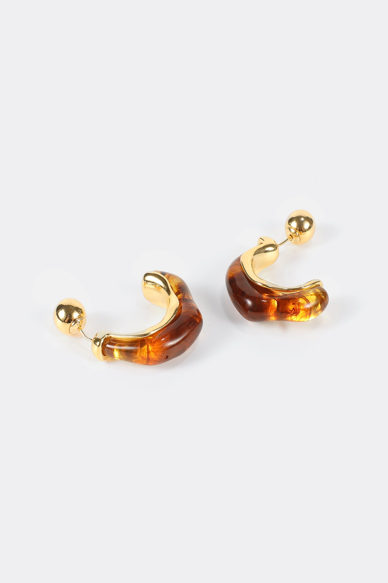 Faux Amber Metal Earrings