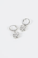 Faux Diamond Floral Earrings