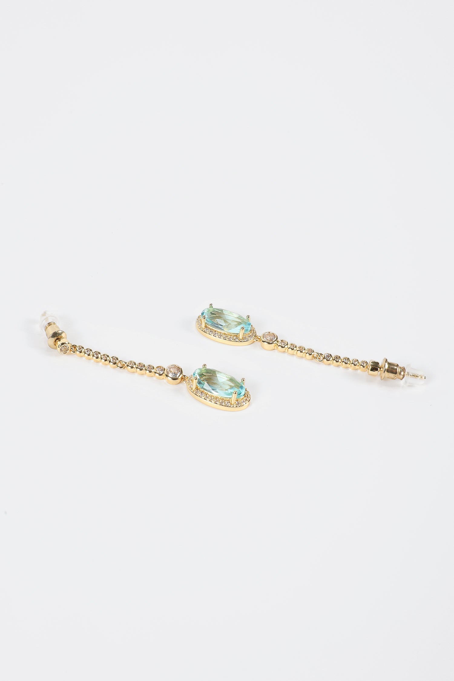 Faux Diamond Oval Earrings