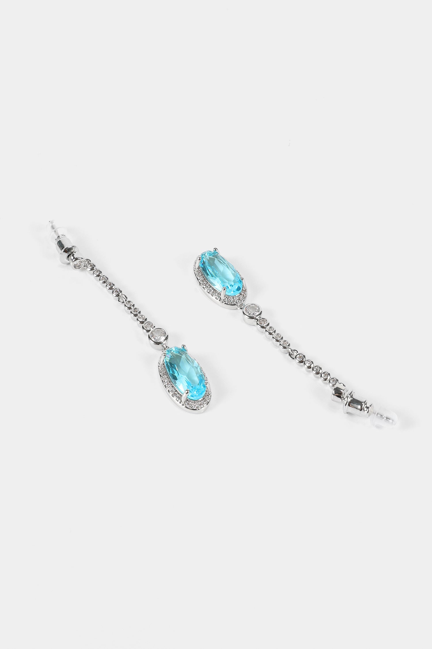 Faux Diamond Oval Earrings