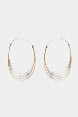 Faux Pearl Metal Earrings