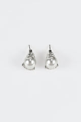 Faux Gray Pearl Stud Earings