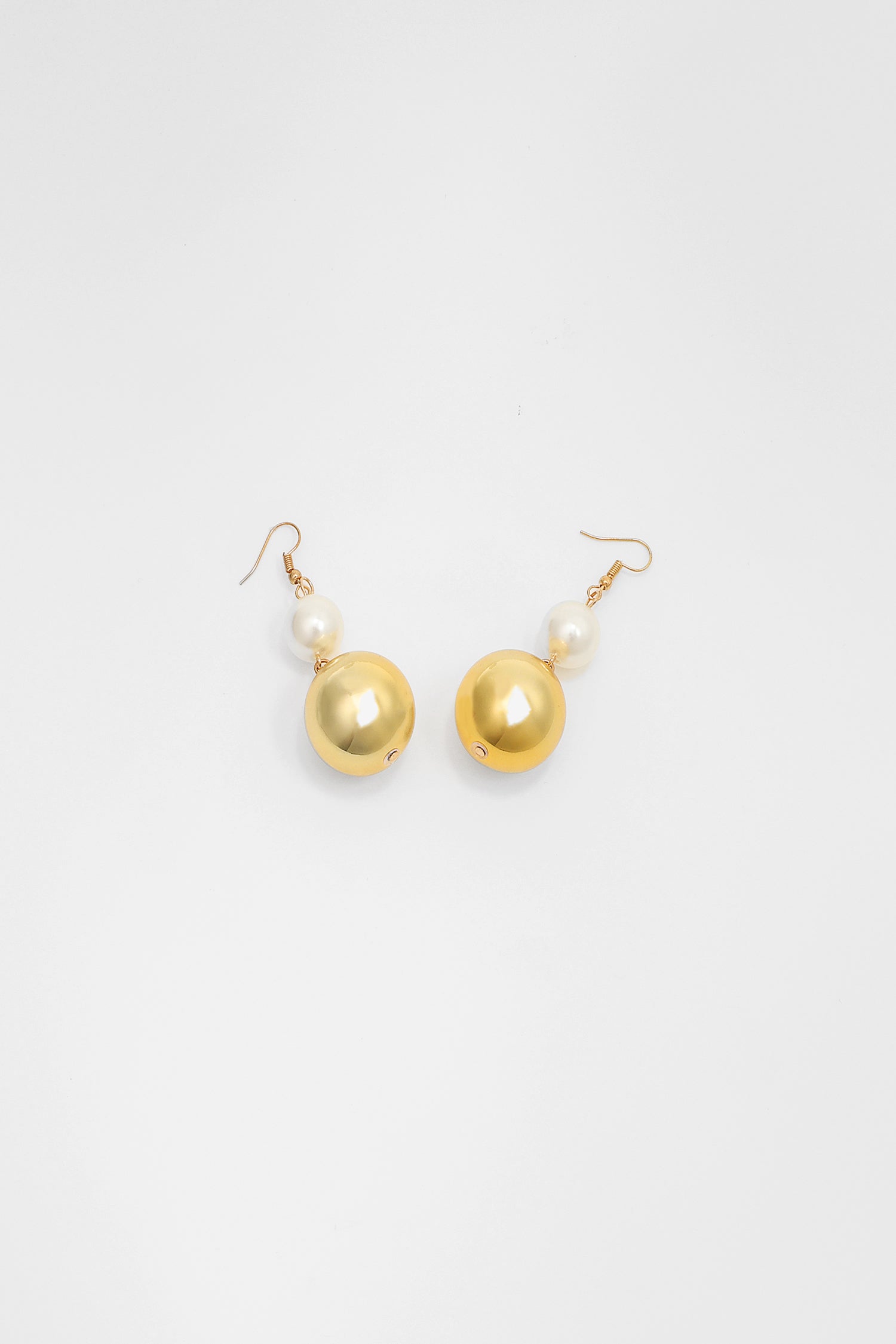 Faux Pearl Metal Ball Necklace ï¼?Earrings Set