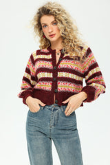 Long Sleeve Crew Collar Knit Cardigan