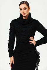 Long Sleeve Knit Sweater Black