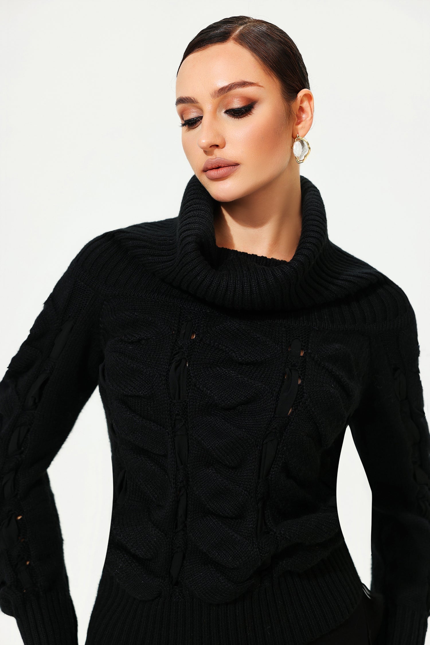 Long Sleeve Knit Sweater Black